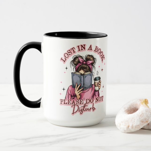 Verloren in einem Buch... Tasse (Mit Donut)