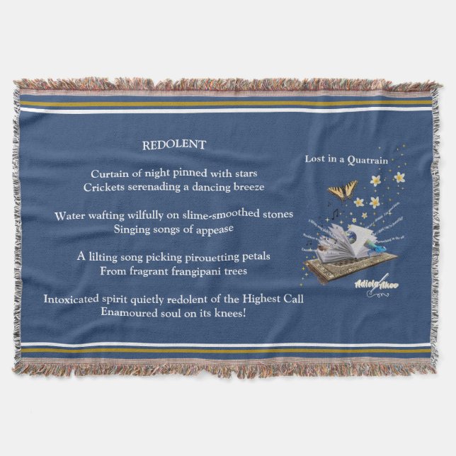 Verloren in einem Quatrain von Adiela Akoo Decorat Decke (Vorderseite)