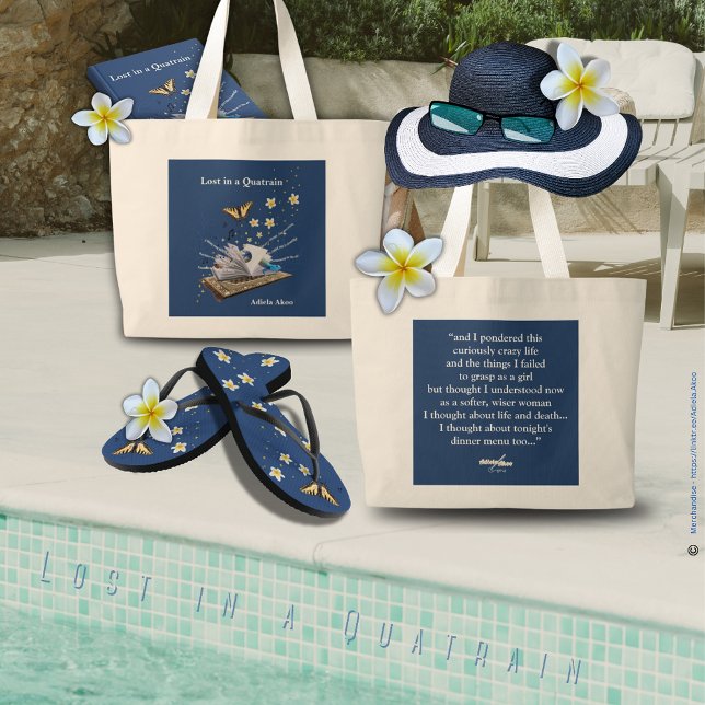 Verloren in einer Quatrain Jumbo Tasche von Adiela (Lost in a Quatrain Poetry Memoir, Tote & Flip Flops by Adiela Akoo - a gr8t gift combo. GET it now!)
