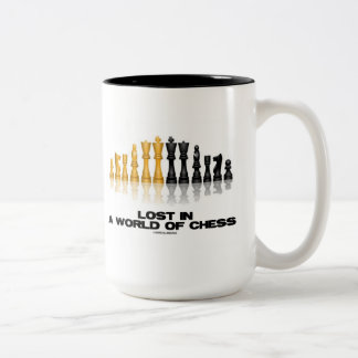 Verloren in einer Welt des Schachs (Reflektives Sc Zweifarbige Tasse