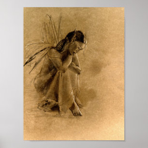 verloren in Gedanken (braunes Papier) Poster