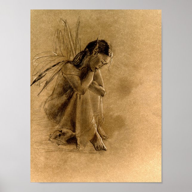 verloren in Gedanken (braunes Papier) Poster (Vorne)