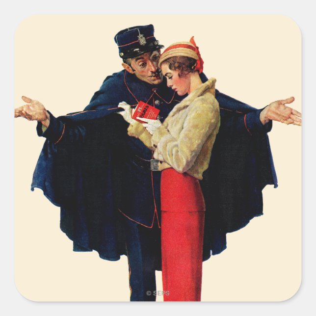 Verloren in Paris Quadratischer Aufkleber (Vorderseite)