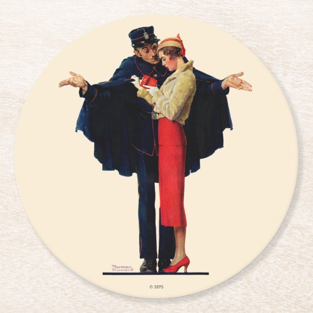 Verloren in Paris Runder Pappuntersetzer (Vorderseite)