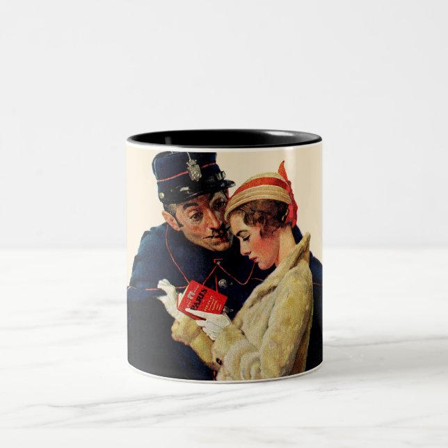 Verloren in Paris Zweifarbige Tasse (Mittel)