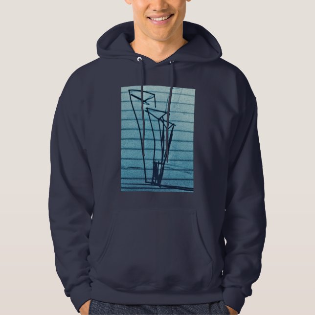 VERLORENE BLUE TOWERS HOODIE (Vorderseite)