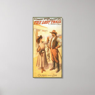 Verlorene Hinterkomödie - Frauen-Fischen-Western Leinwanddruck