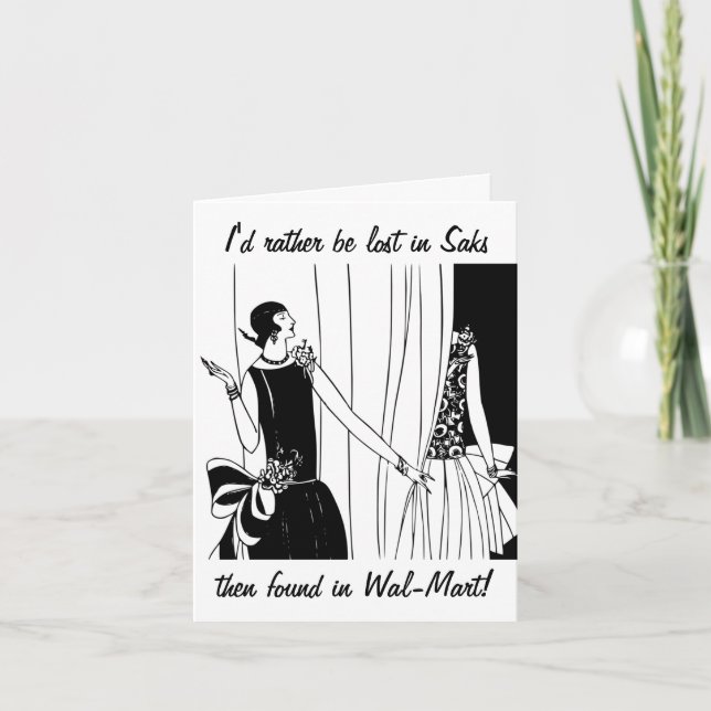 Verlorene Saks Funny Birthday Card Karte (Vorderseite)