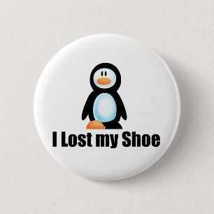 Verlorene Schuhkopie des Pinguins Button