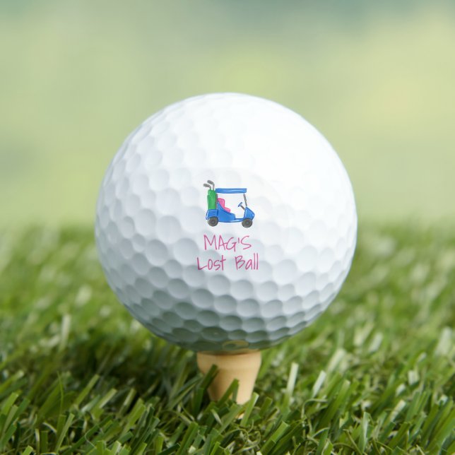 Verlorener Golfball Custom Preppy Blau Golfwagen L (Insitu T-Shirt)