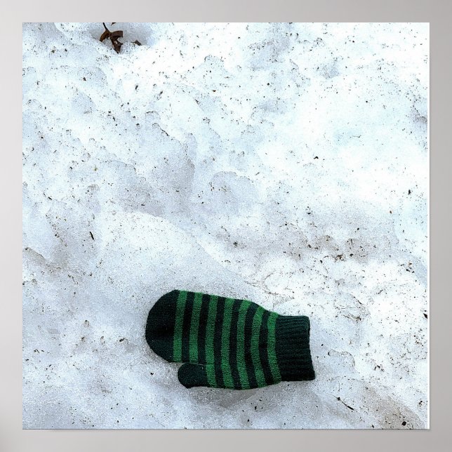 Verlorener Handschuh im Schnee Poster (Vorne)