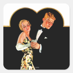 Verlorener Hosenträger Quadratischer Aufkleber