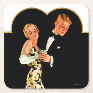 Verlorener Hosenträger Rechteckiger Pappuntersetzer