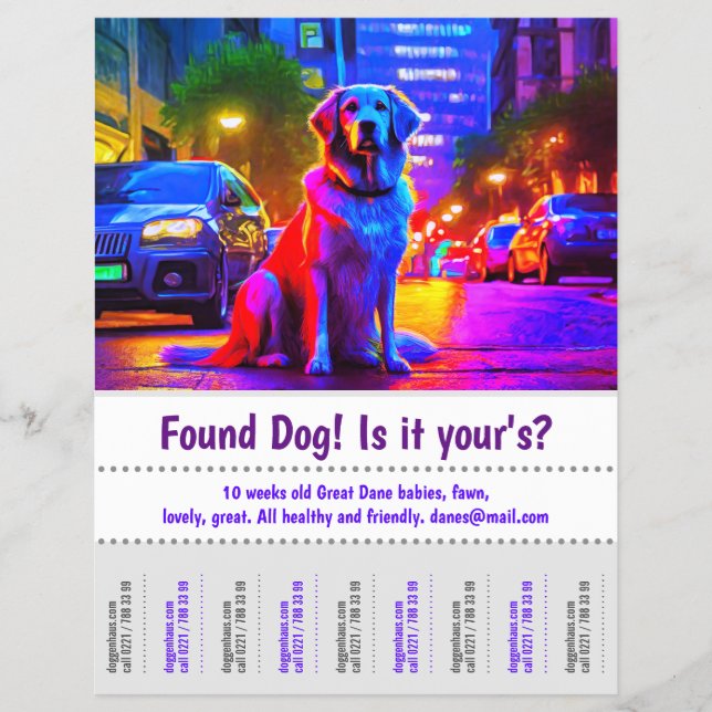 Verlorener Hund Grafikdesign Poster Flyer (Vorne)