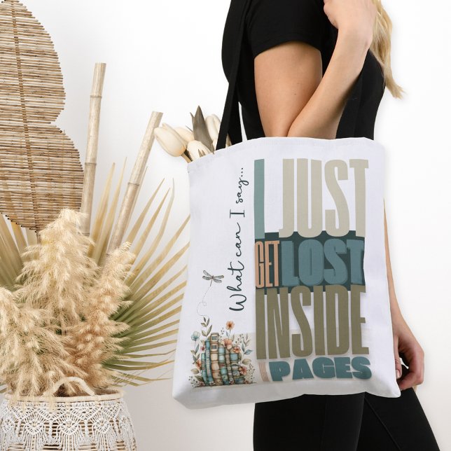 Verlorener Seitenautor beim Lesevorgang (Personalized Bookish Tote Bags with Name and Book Club or Other Custom Text for Book Lovers)