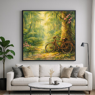 Verlorenes Fahrrad - Pastell-Impressionismus-Malst Poster