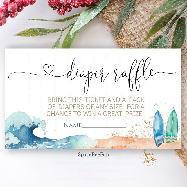 Verlosungskarte für das Baby an Bord Begleitkarte (Baby on Board,diaper raffle,baby shower card,Request Enclosure Card,Baby Shower Boy,Under the Sea bo)