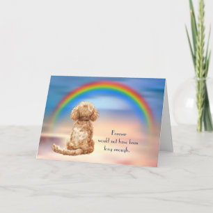 Verlust der Apricot Poodle Rainbow Sympathy Card Feiertagskarte