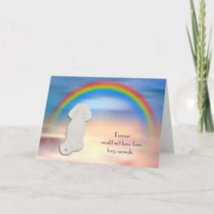 Verlust der Bichon Frise Rainbow Sympathy Card Feiertagskarte