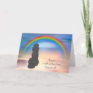 Verlust der Black Poodle Rainbow Sympathy Card Feiertagskarte