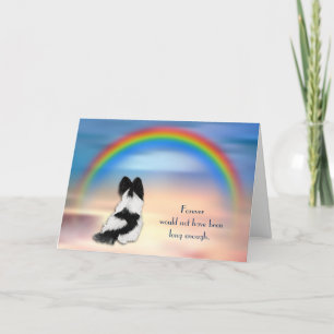Verlust der Papillon Spaniel Hund Rainbow Sympathy Feiertagskarte