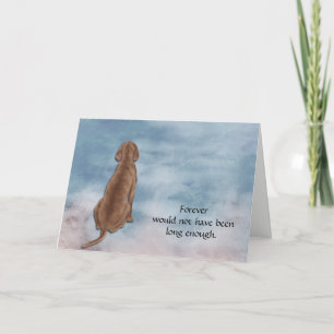 Verlust der Red Weimaraner Dog Sympathy Card Feiertagskarte
