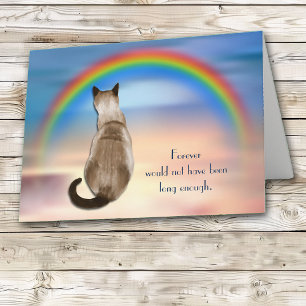 Verlust der Siamkatze Rainbow Sympathy Card Feiertagskarte