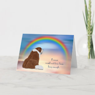 Verlust der St. Bernard Hund Rainbow Sympathy Card Feiertagskarte