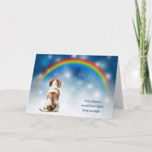 Verlust des Beagle-Hundes Nacht Regenbogen Mitgefü Feiertagskarte
