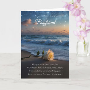 Verlust des Beileids von Boyfriend am Strand Karte