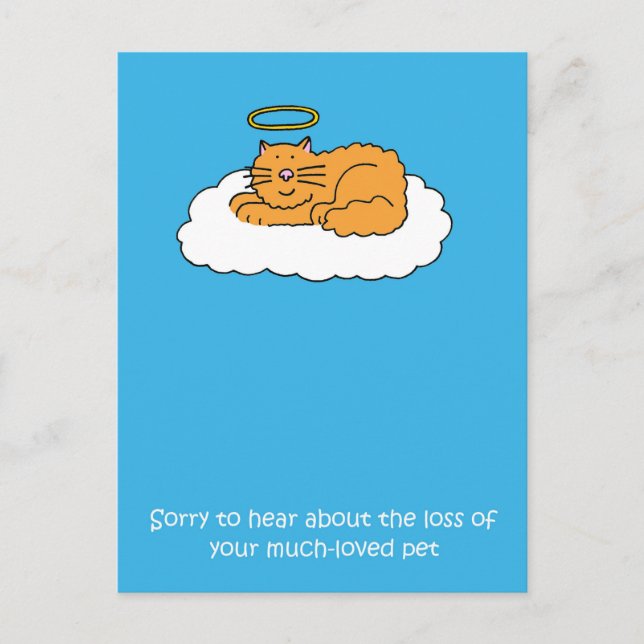 Verlust des Beileids von Heimtieren Postkarte (Vorderseite)