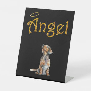 Verlust des Dackel-Schildes "Hund Angel" Sockelschild