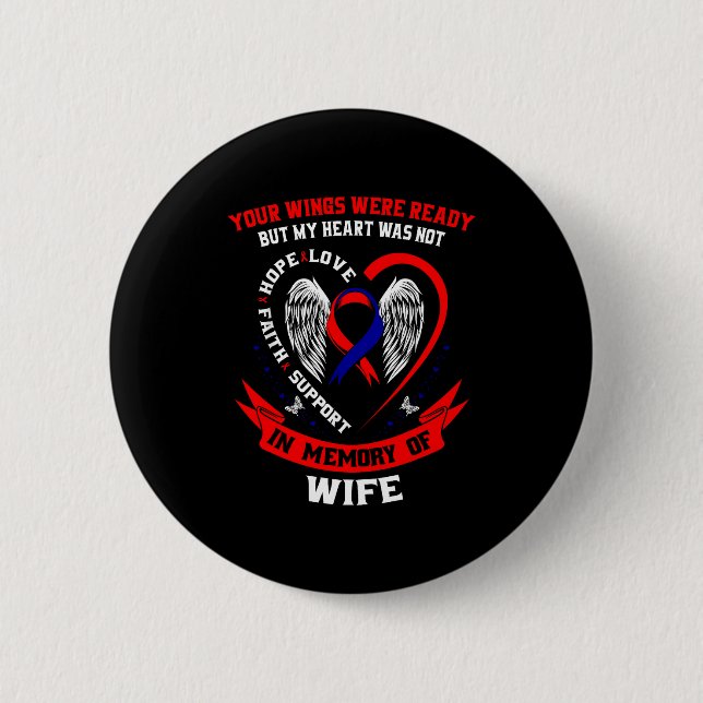 Verlust des Ehepartners Chd-Bewusstseinsmonat Herz Button (Vorderseite)