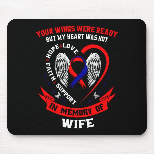 Verlust des Ehepartners Chd-Bewusstseinsmonat Herz Mousepad (Vorne)