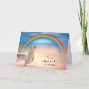Verlust des Gelben Labradors Rainbow Sympathy Card Feiertagskarte