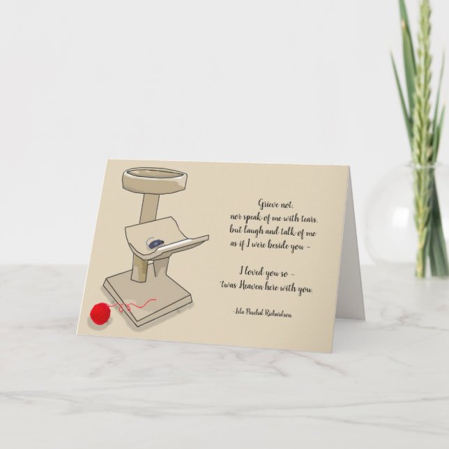 Verlust des Katzen Richardson Quote Beileid für Ha Karte (Vorderseite)