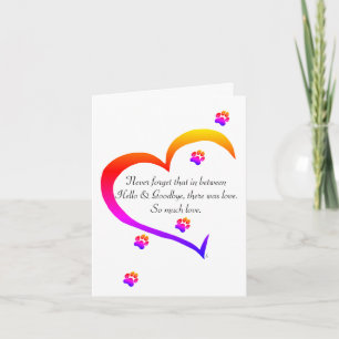 Verlust einer Begrüßungskarte des Beileids Dankeskarte