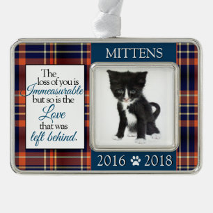 Verlust einer Katze für Haustiere oder Kätzchen Rahmen-Ornament Silber