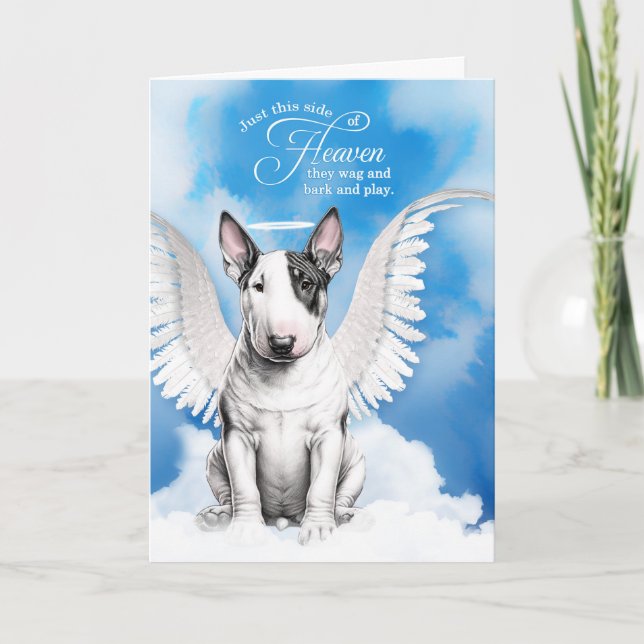 Verlust eines Bull Terrier Dog Angel Beileid Karte (Vorderseite)