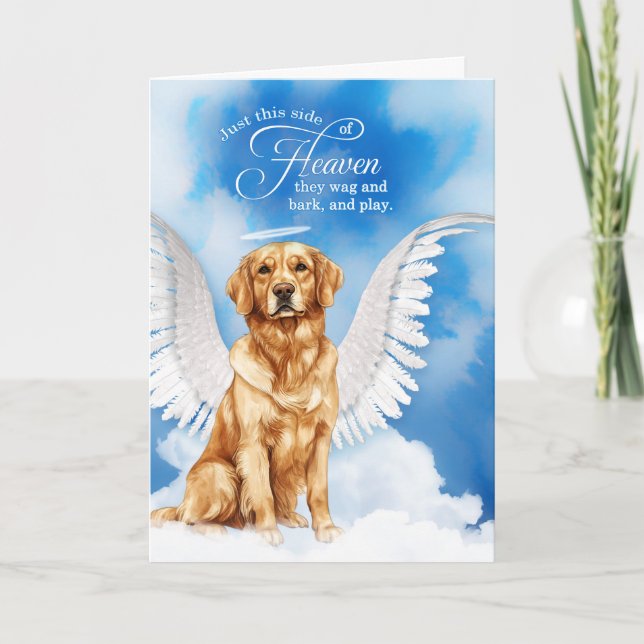 Verlust eines Golden Retriever Angel Pet Beileids Karte (Vorderseite)