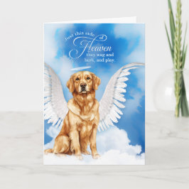 Verlust eines Golden Retriever Angel Pet Beileids Karte