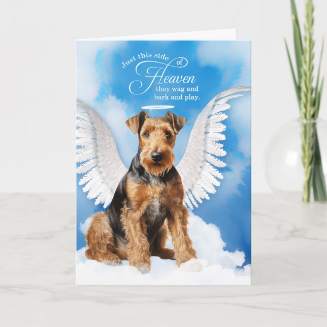 Verlust eines Hundes Airedale Terrier Angel Beilei Karte (Vorderseite)