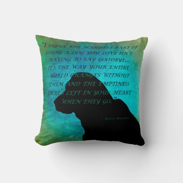 Verlust eines Hundes Kissen (Vorderseite)