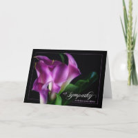 Verlust eines Mutter-Beileid Lila Calla Lilies