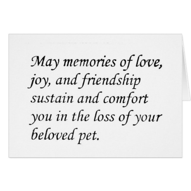 **VERLUST IHRER PET**-ERINNERUNGEN AN CHERISH (Vorderseite (Horizontal))