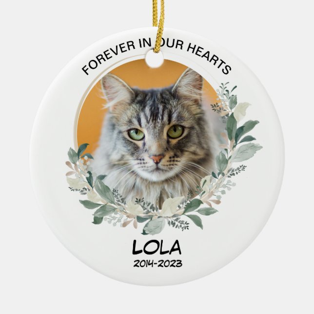 Verlust von Begleithelfer-Geschenk Custom Foto Cat Keramik Ornament (Vorne)