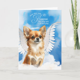 Verlust von Hund Tan Longhair Chihuahua Beileid Karte