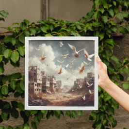 Verluste | Über Ruinen fliegende Tauben Poster