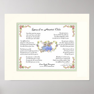 Vermächtnis eines Adoptiert Kinderhandkalligraphie Poster