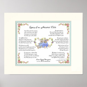 Vermächtnis eines Adoptiert Kinderhandkalligraphie Poster